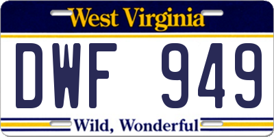 WV license plate DWF949