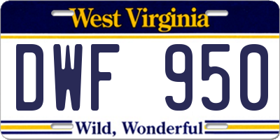 WV license plate DWF950