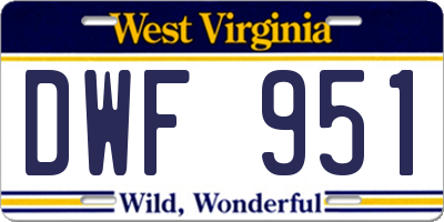 WV license plate DWF951