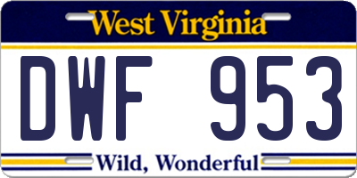 WV license plate DWF953