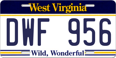 WV license plate DWF956