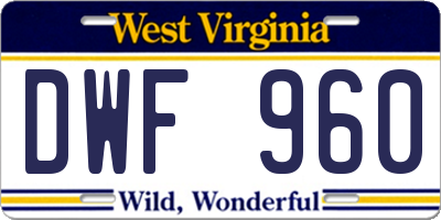 WV license plate DWF960