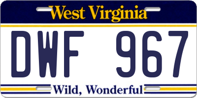 WV license plate DWF967