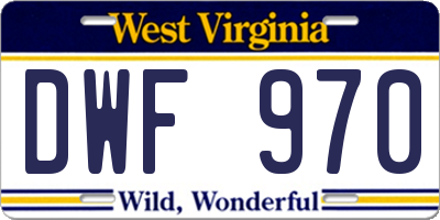 WV license plate DWF970