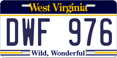 WV license plate DWF976