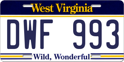 WV license plate DWF993