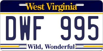 WV license plate DWF995