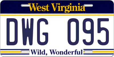 WV license plate DWG095