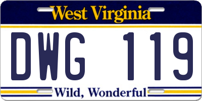 WV license plate DWG119