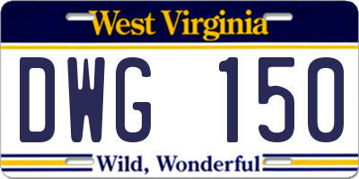 WV license plate DWG150