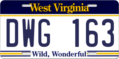 WV license plate DWG163