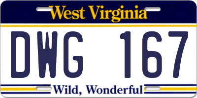 WV license plate DWG167