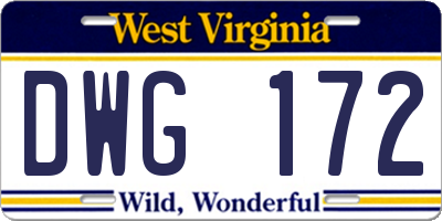 WV license plate DWG172