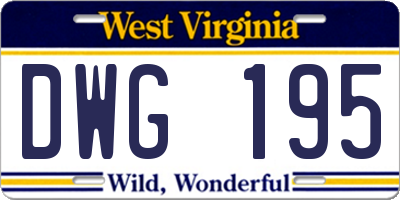 WV license plate DWG195