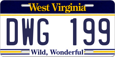 WV license plate DWG199
