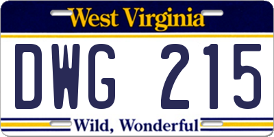 WV license plate DWG215