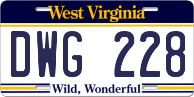 WV license plate DWG228