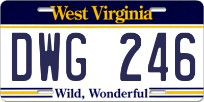WV license plate DWG246