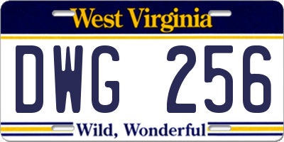 WV license plate DWG256