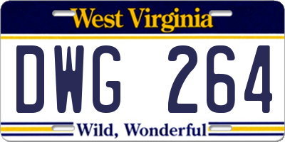 WV license plate DWG264