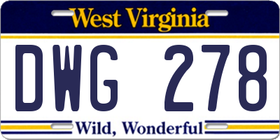 WV license plate DWG278