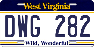 WV license plate DWG282