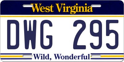 WV license plate DWG295