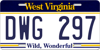 WV license plate DWG297
