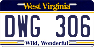 WV license plate DWG306