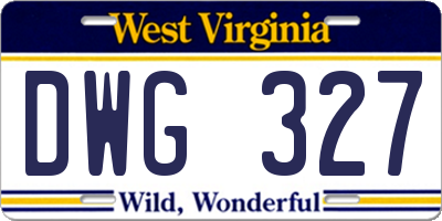 WV license plate DWG327