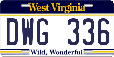 WV license plate DWG336