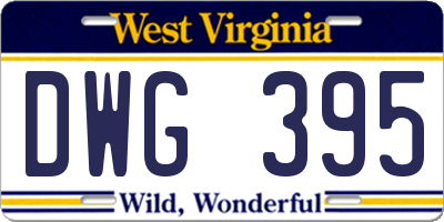 WV license plate DWG395