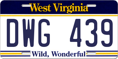 WV license plate DWG439