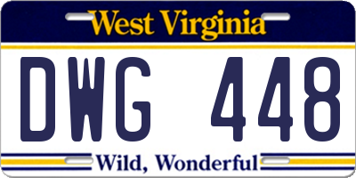 WV license plate DWG448