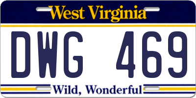 WV license plate DWG469