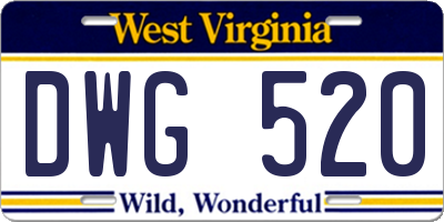 WV license plate DWG520