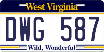 WV license plate DWG587
