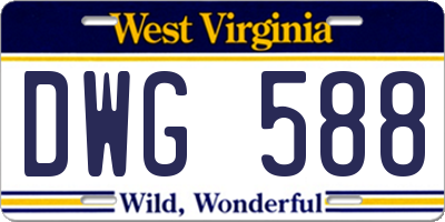 WV license plate DWG588