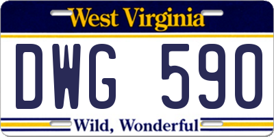 WV license plate DWG590