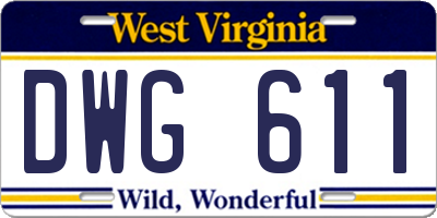 WV license plate DWG611