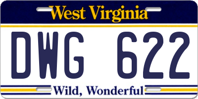 WV license plate DWG622