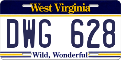 WV license plate DWG628