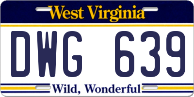 WV license plate DWG639