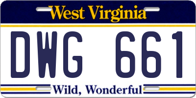 WV license plate DWG661