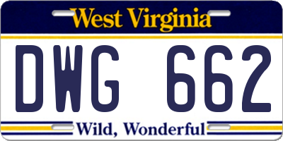 WV license plate DWG662