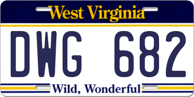 WV license plate DWG682