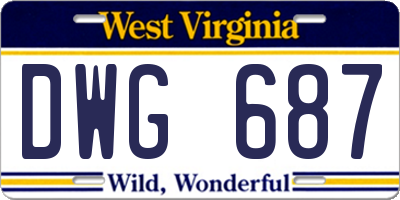 WV license plate DWG687