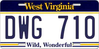 WV license plate DWG710
