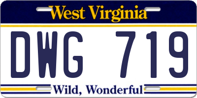 WV license plate DWG719