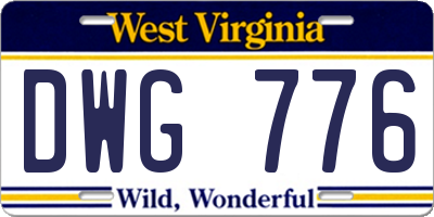 WV license plate DWG776